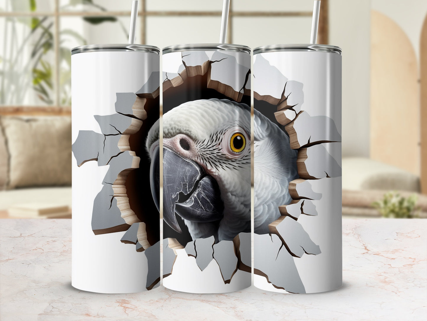 African Grey Parrot Bird Peek Cracked Wall Art product type
African Grey Parrot, Parrot Tumbler, Bird Lover Gift, Cracked Wall Art, Unique Tumbler, Animal Design, Wildlife Drinkware, Pet Bird, Grey Parrot, Insulated Cup, Travel Mug, Custom Design, Printed Tumbler, Novelty Gift, Drinkware, Nature Theme, Feathered Friend, Pop Art Style, White Tumbler, Eye Catching