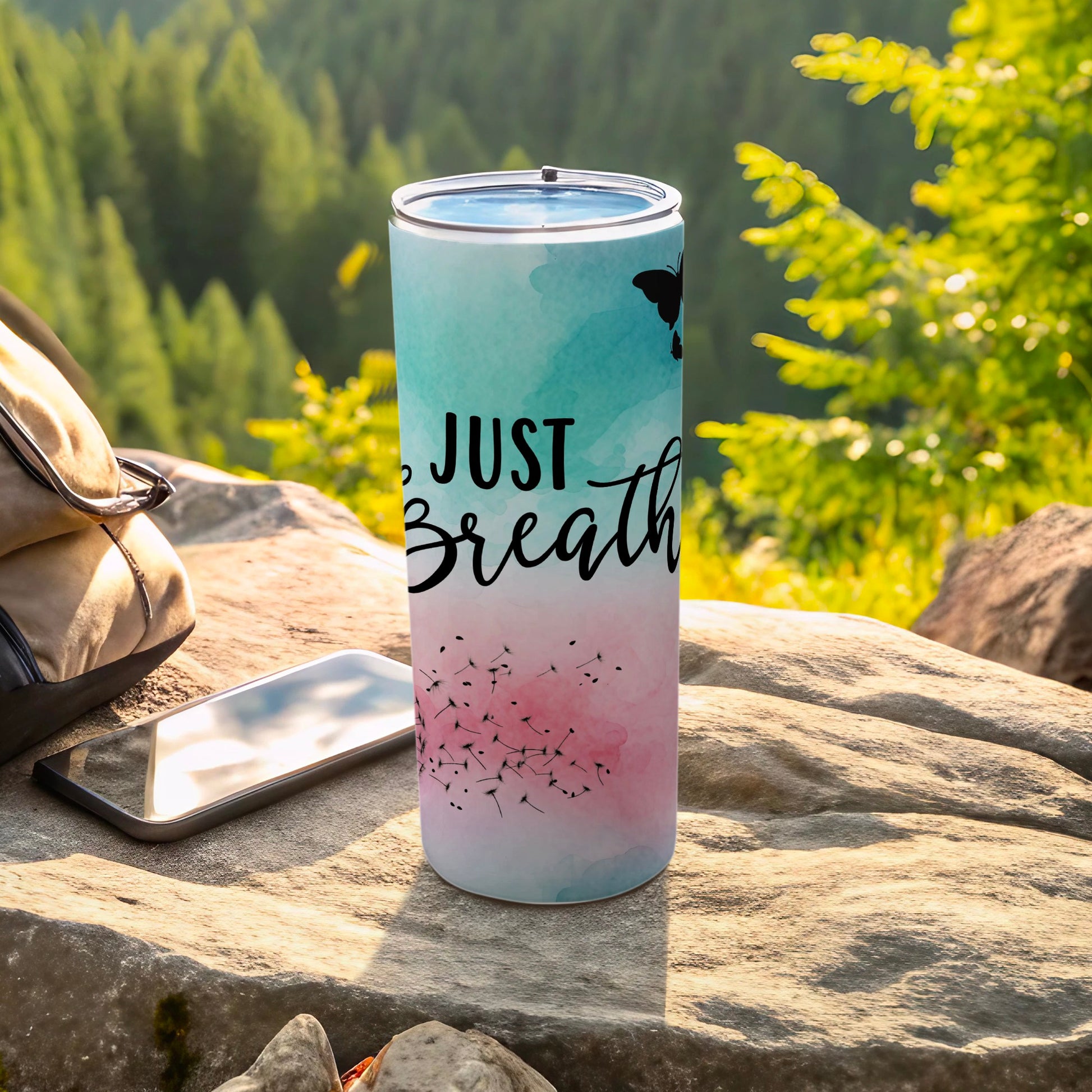 Just Breath Butterfly Dandelion Watercolor Tumbler product type