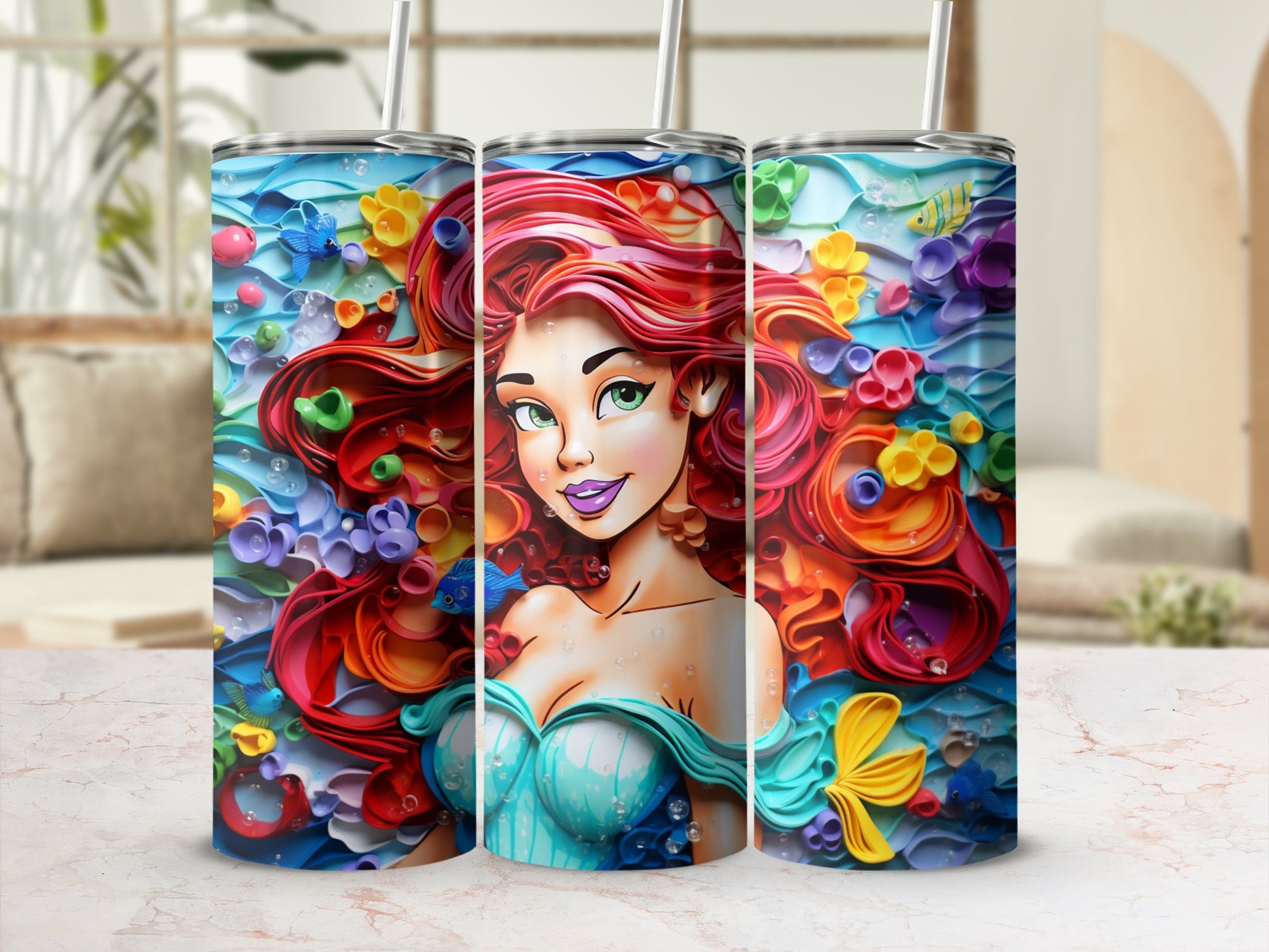 Colorful Character Print on Vibrant Product Design