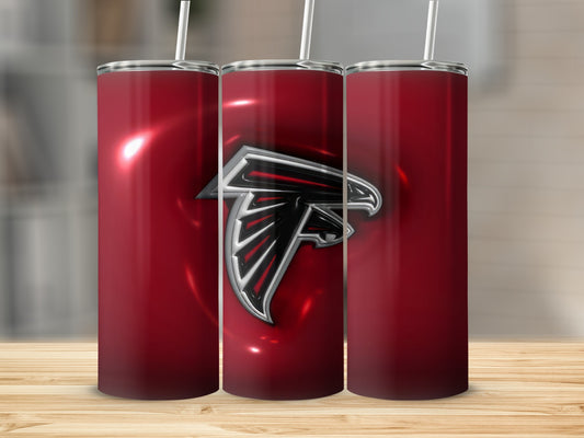 Atlanta Falcons Team Logo on Red Background Tumblers