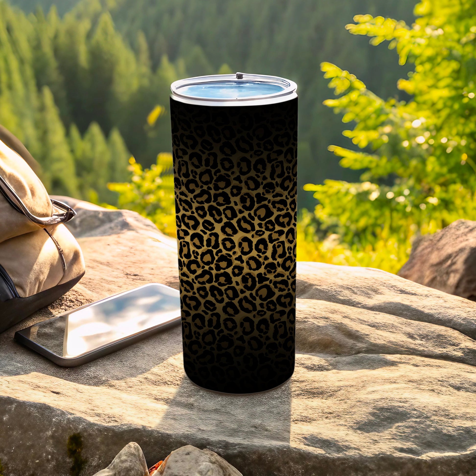 Stylish Gold Black Leopard Print Pattern Tumbler product type