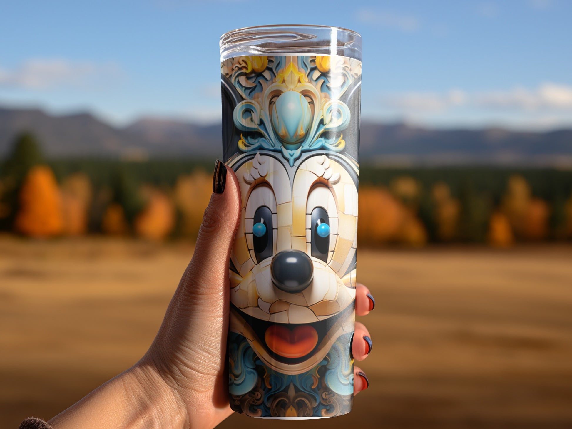 Colorful Cartoon Character Design Tumbler for Stylish Drinks