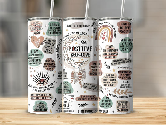 Positive Affirmations Self-Love Motivational Tumbler