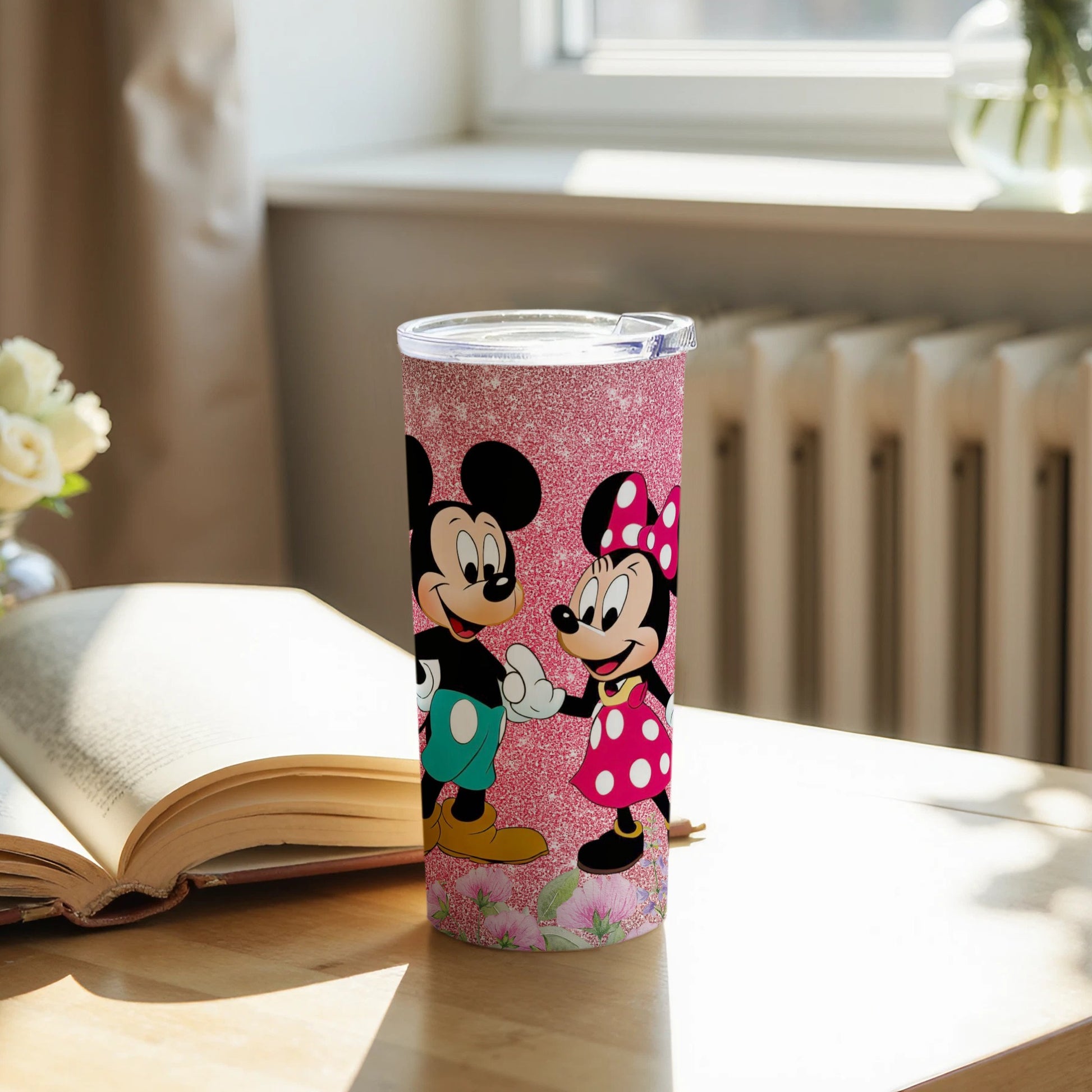 Mickey and Minnie Pink Sparkle Tumbler