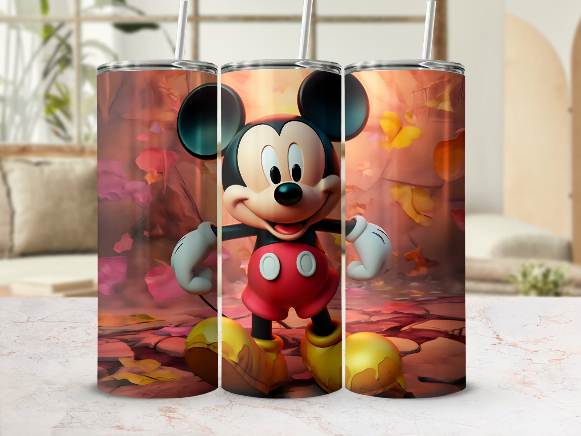 Vintage Mickey Mouse Autumn Tumbler Cup