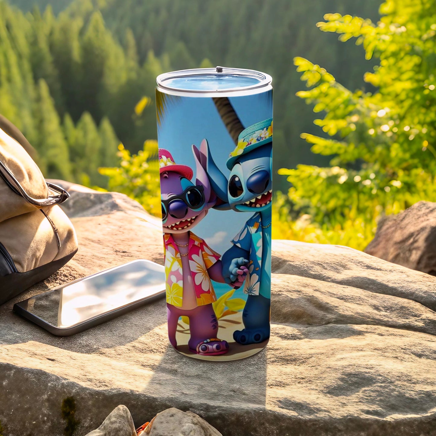 Cartoon Characters Beach Theme Insulated Tumbler