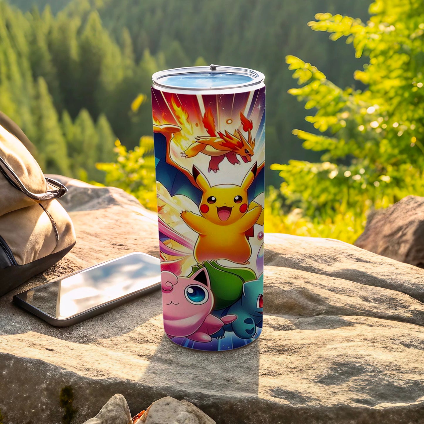 Colorful Pokemon Design Stainless Steel Tumbler Cup