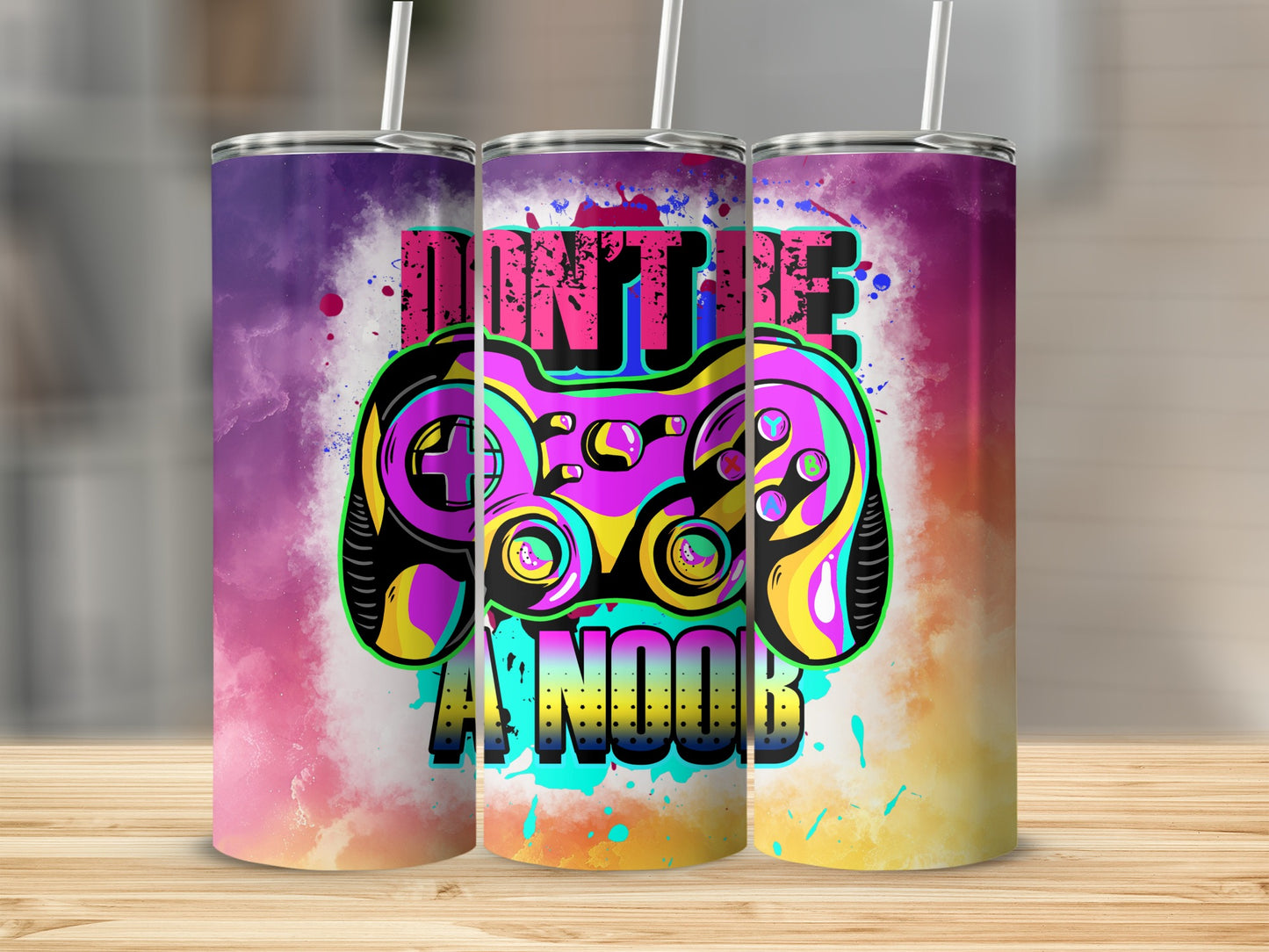 Colorful Gamer Graphic Design in Abstract Style Tumbler