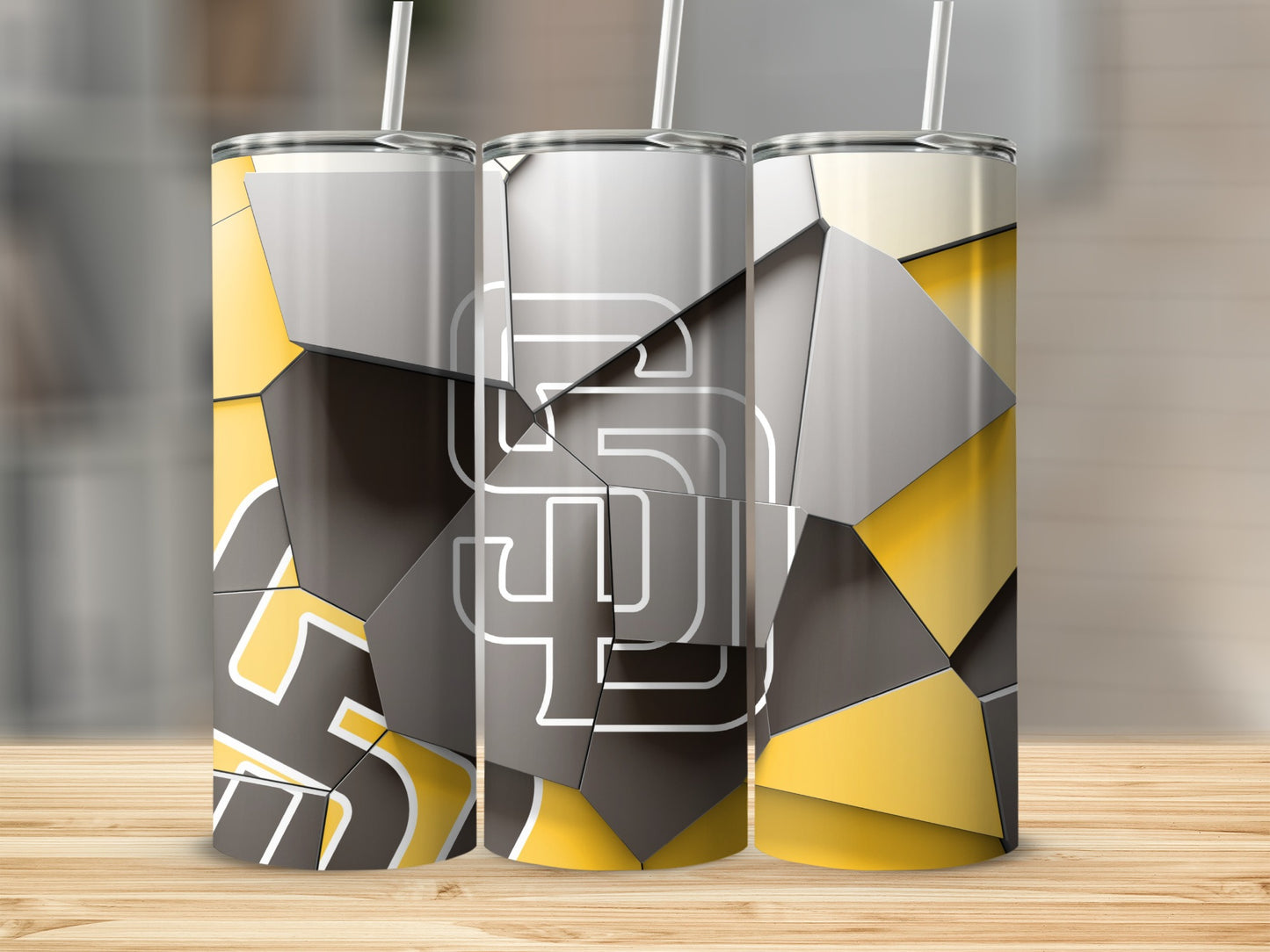 Padres Abstract Mosaic Logo Modern Art Design Tumblers