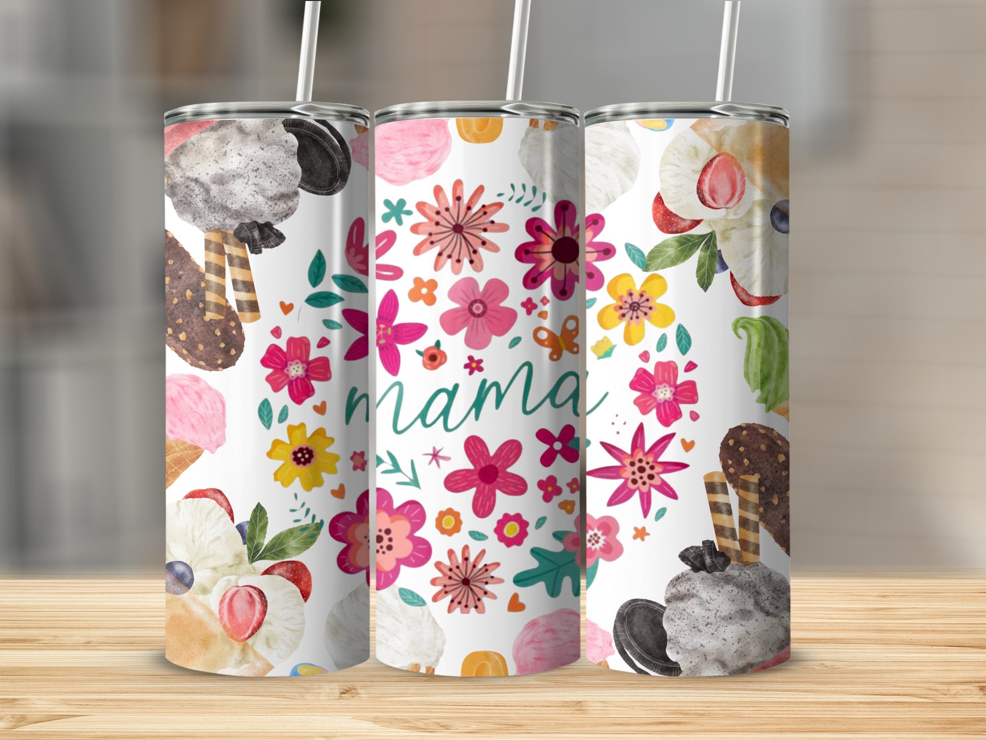 Floral and Sweet Treats Mama Design Tumbler