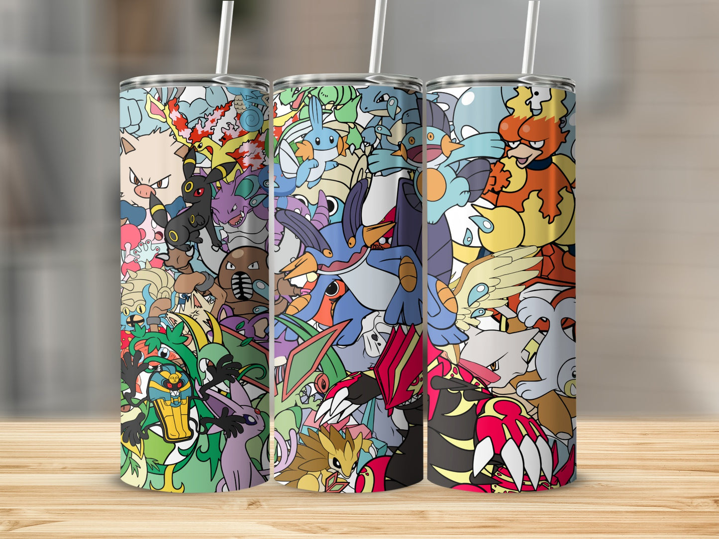 Colorful Cartoon Characters Tumbler with Straw