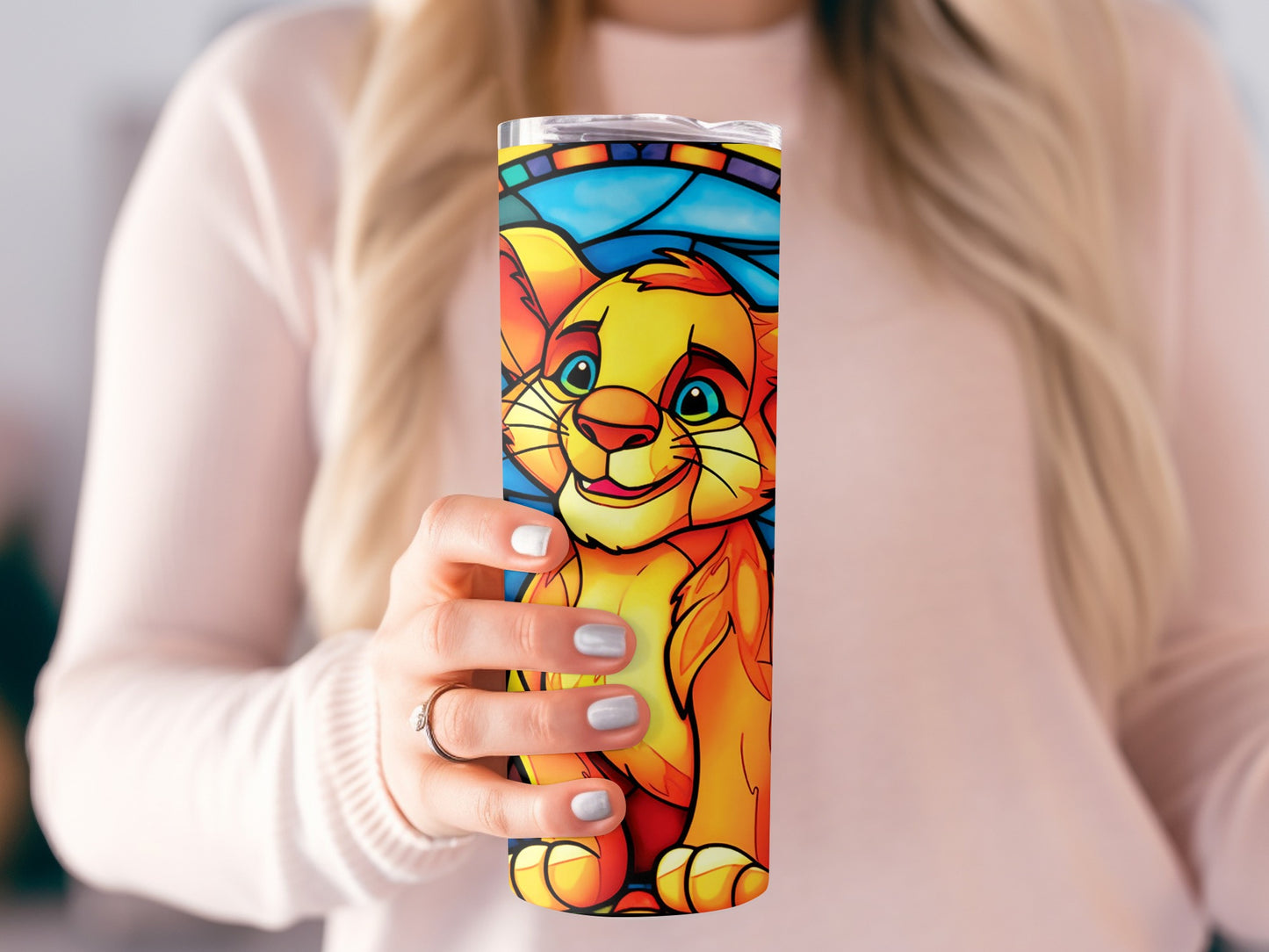 Colorful Lion Character Design Tumbler for Kids Adult Cup