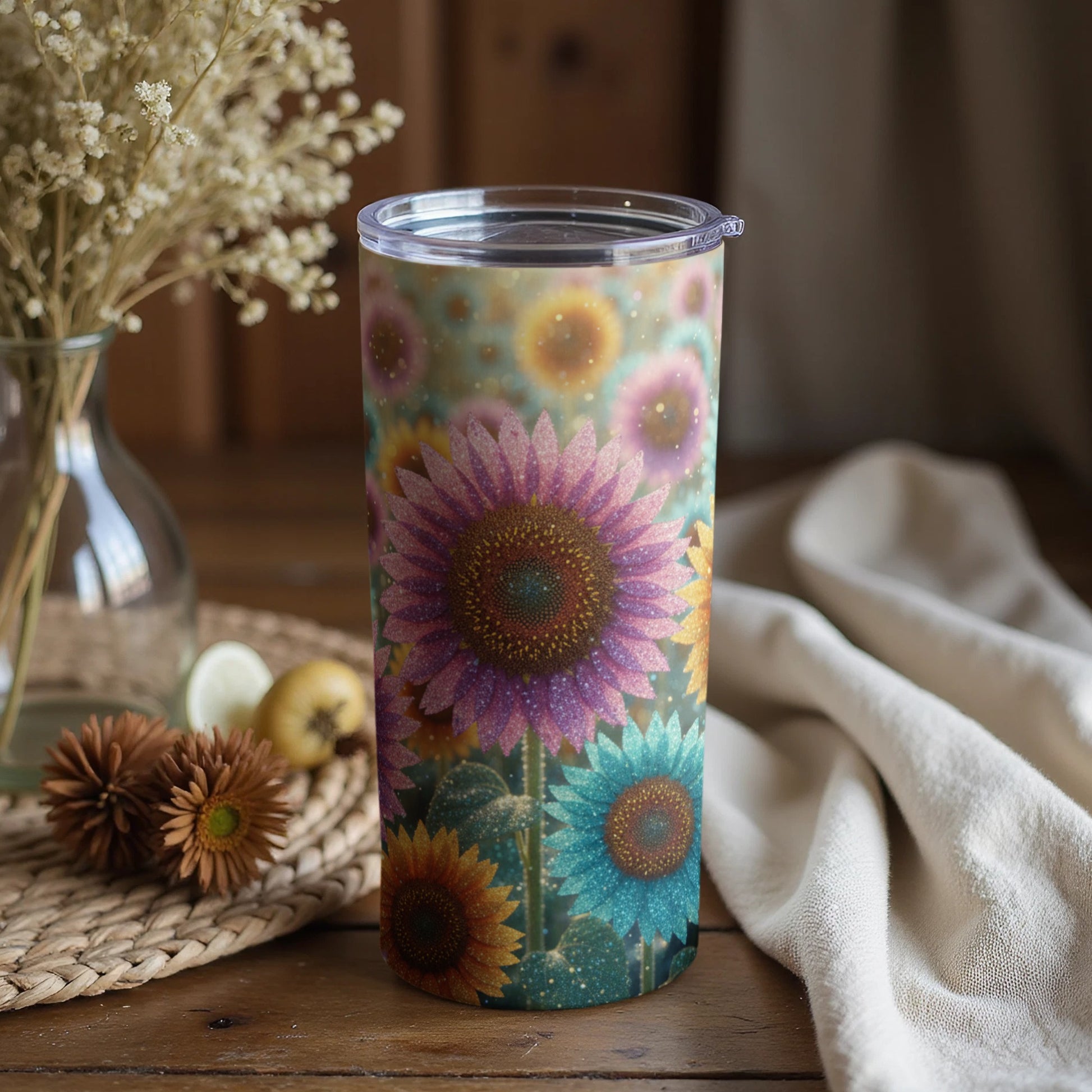 Colorful Sunflower Pattern Insulated Tumbler