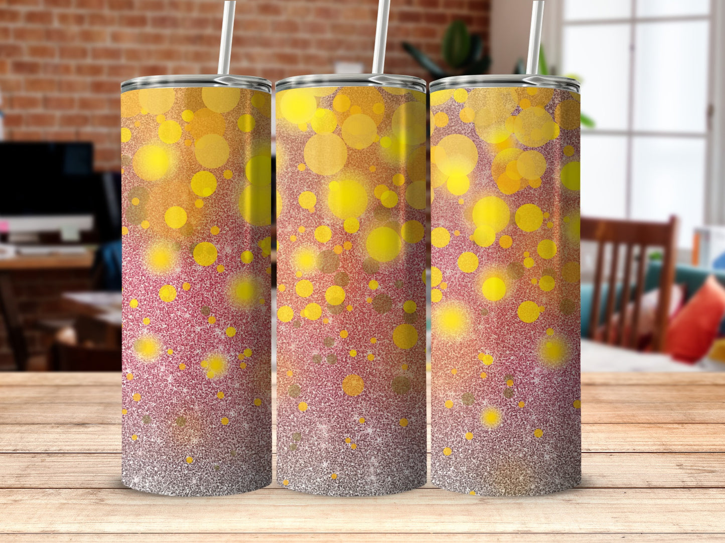 Colorful Gradient Bubbles and Glitter Tumbler product