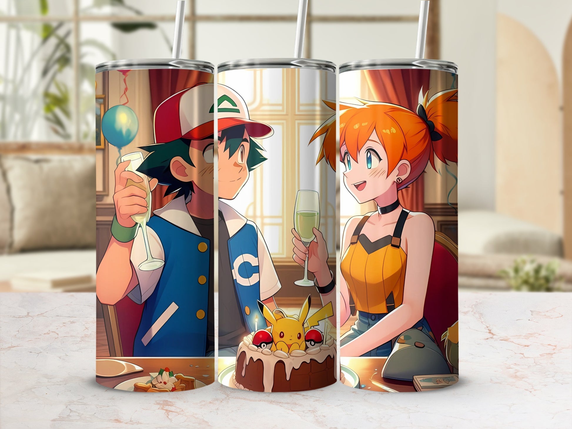 Festive Anime Artwork Insulated Tumbler Set
