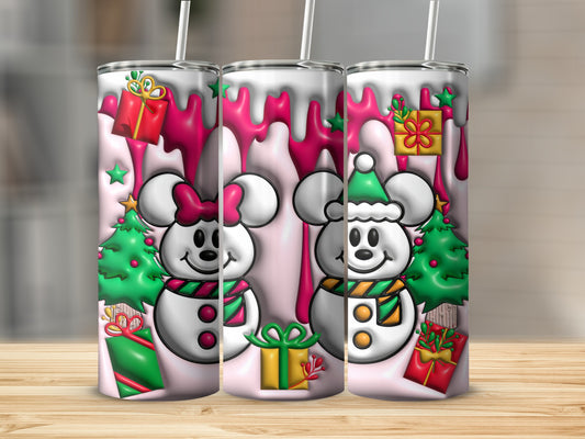 Festive Holiday Snowman Tumbler with Christmas Gifts