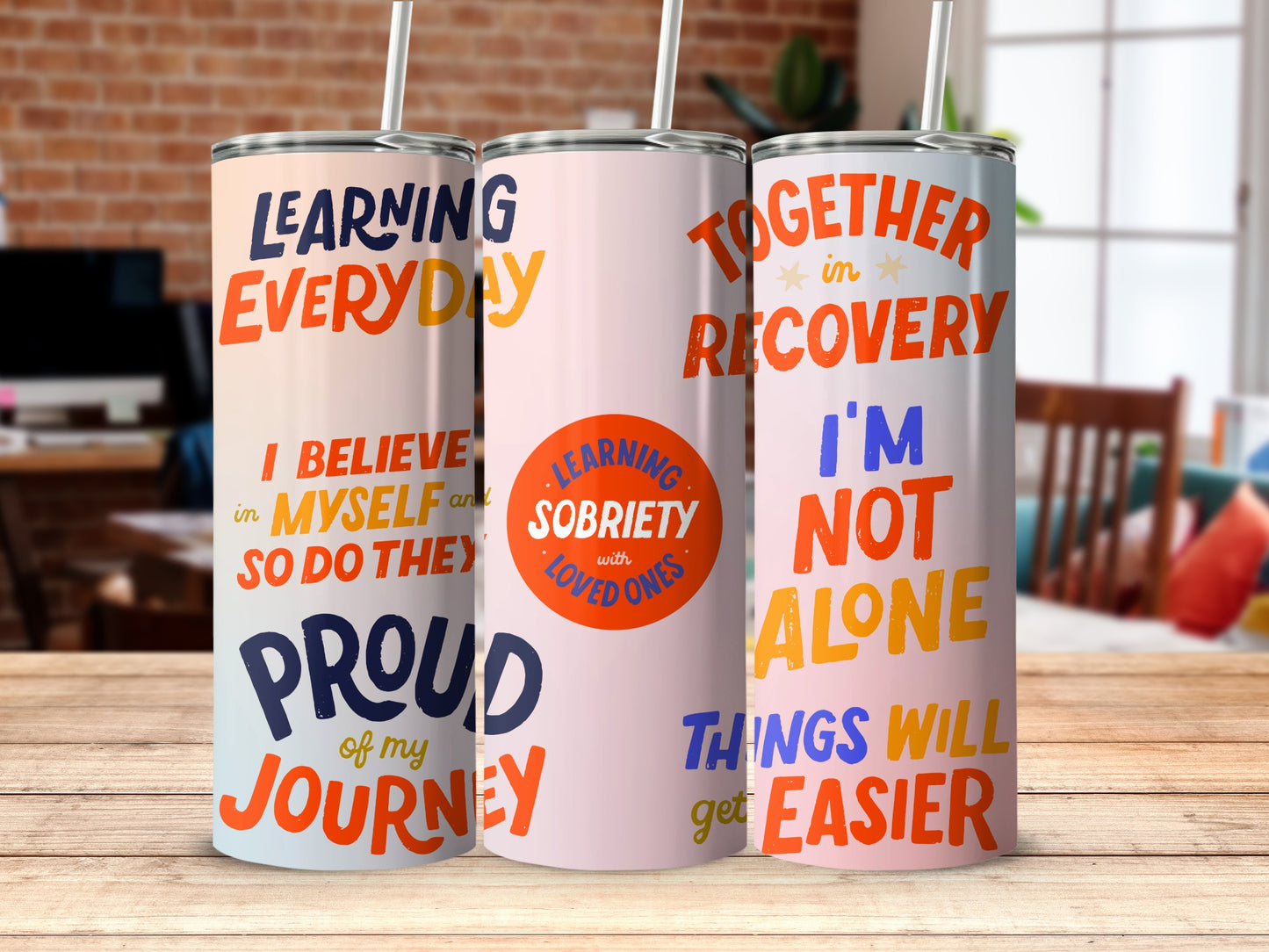 Motivational Sobriety Journey Stainless Steel Tumblers