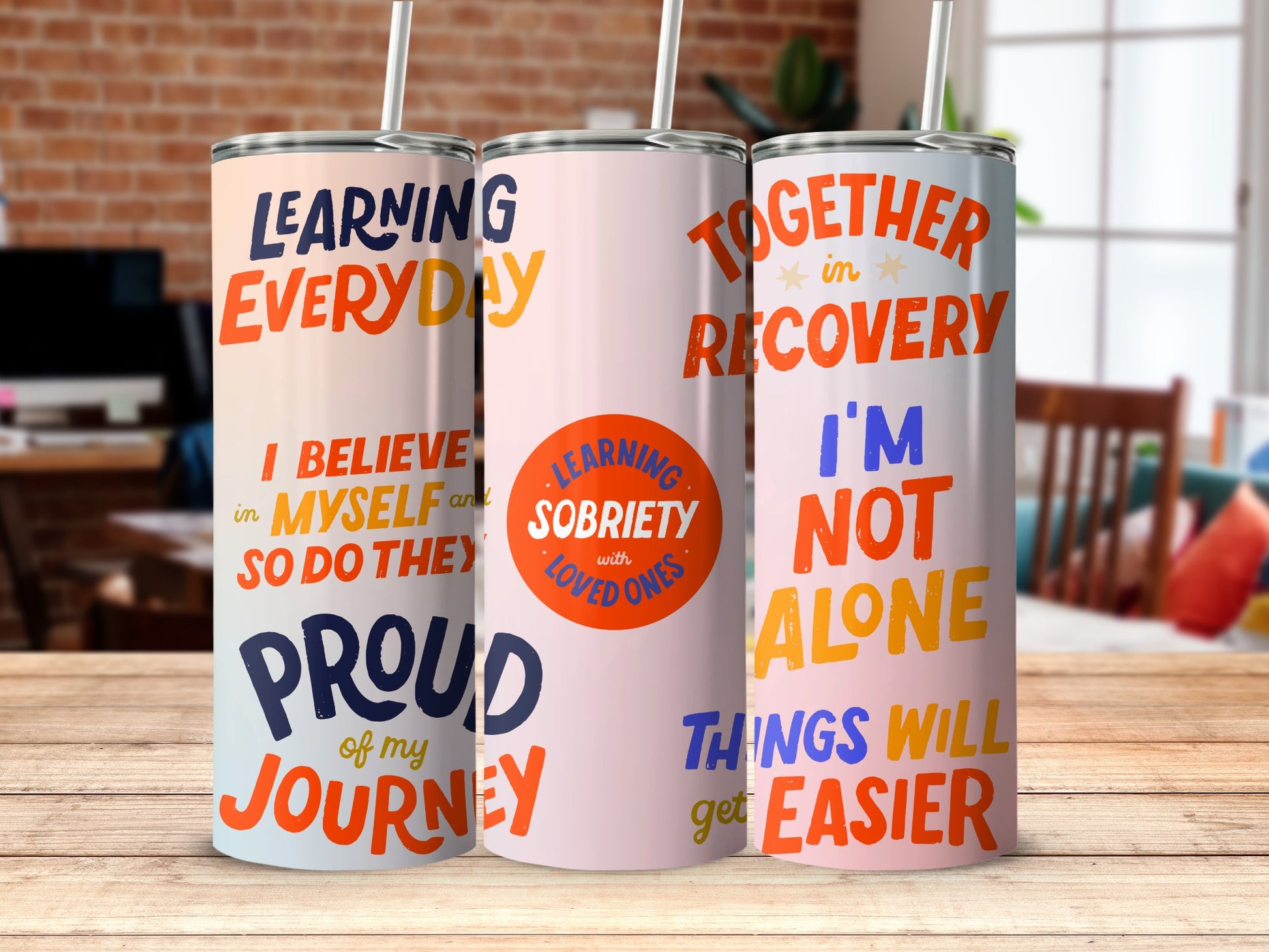 Motivational Sobriety Journey Stainless Steel Tumblers