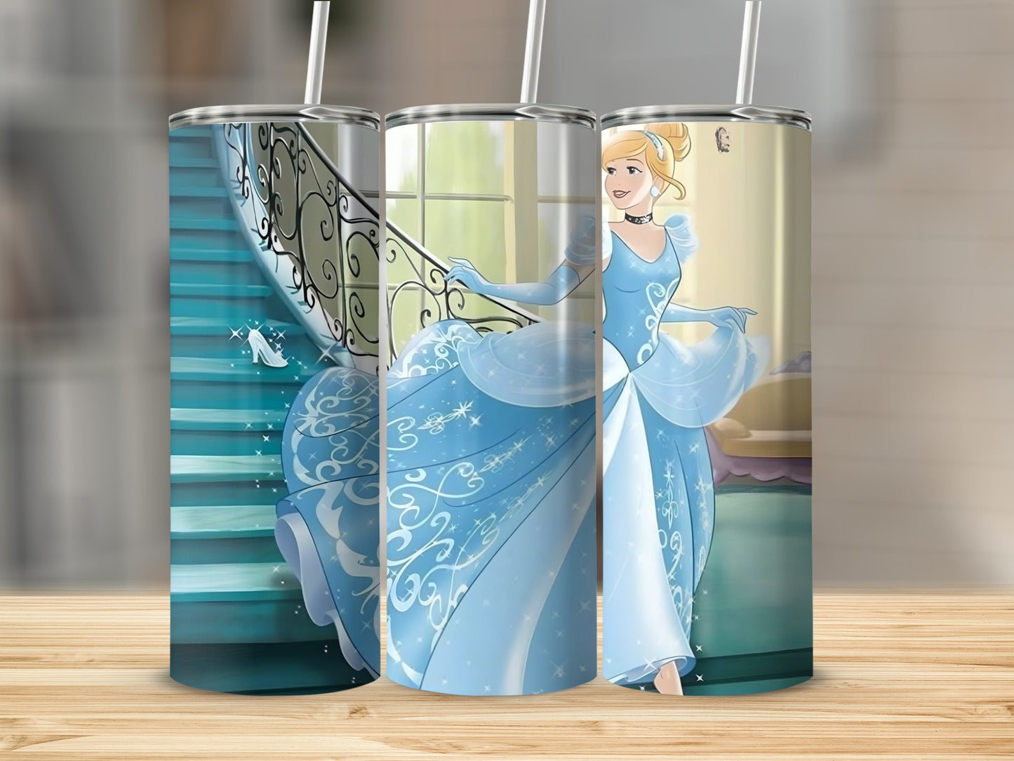 Cinderella Princess Tumbler with Straw for Kids