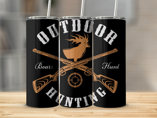 Outdoor Hunting Boar Hunt Design Tumbler Cup