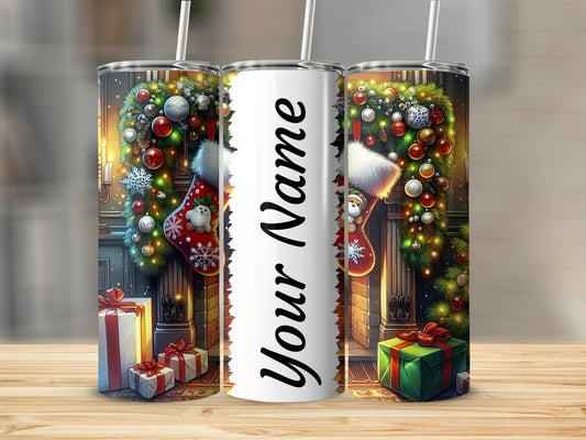 Festive Christmas Personalized Tumbler With Gifts