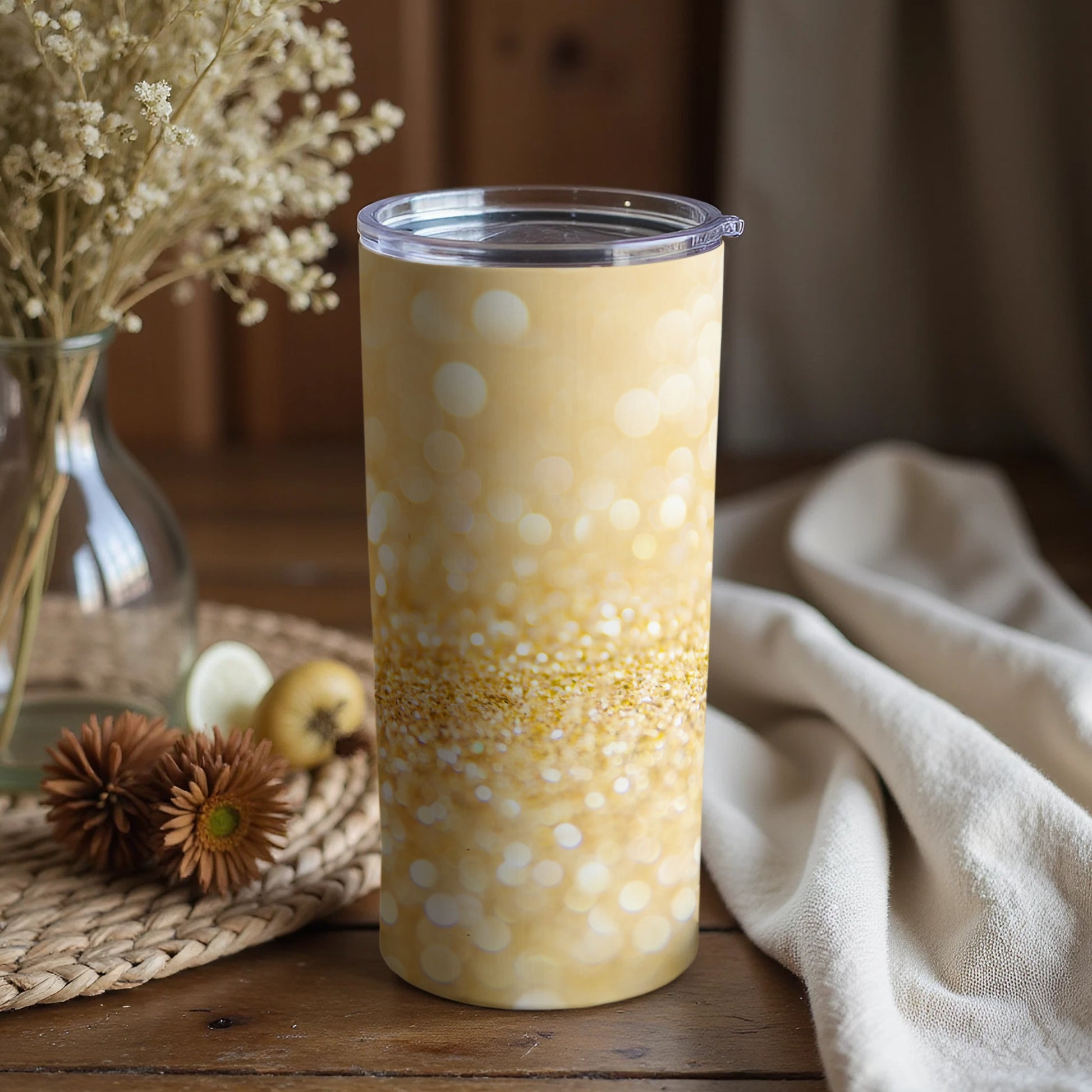 Sparkling Glitter Bokeh Design Insulated Tumbler