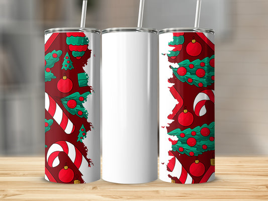 Festive Christmas Ornament Design Drink Tumbler