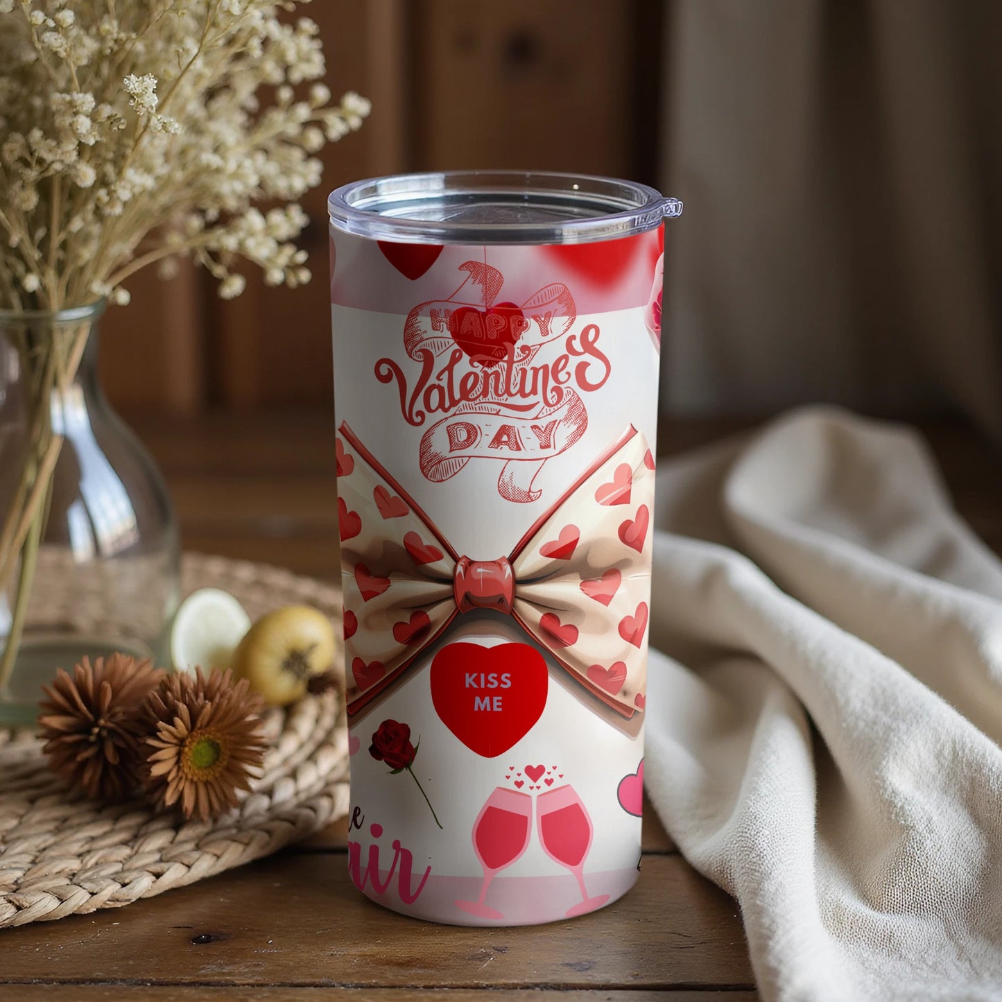 Cute Valentine's Day Themed Kiss Me Tumbler