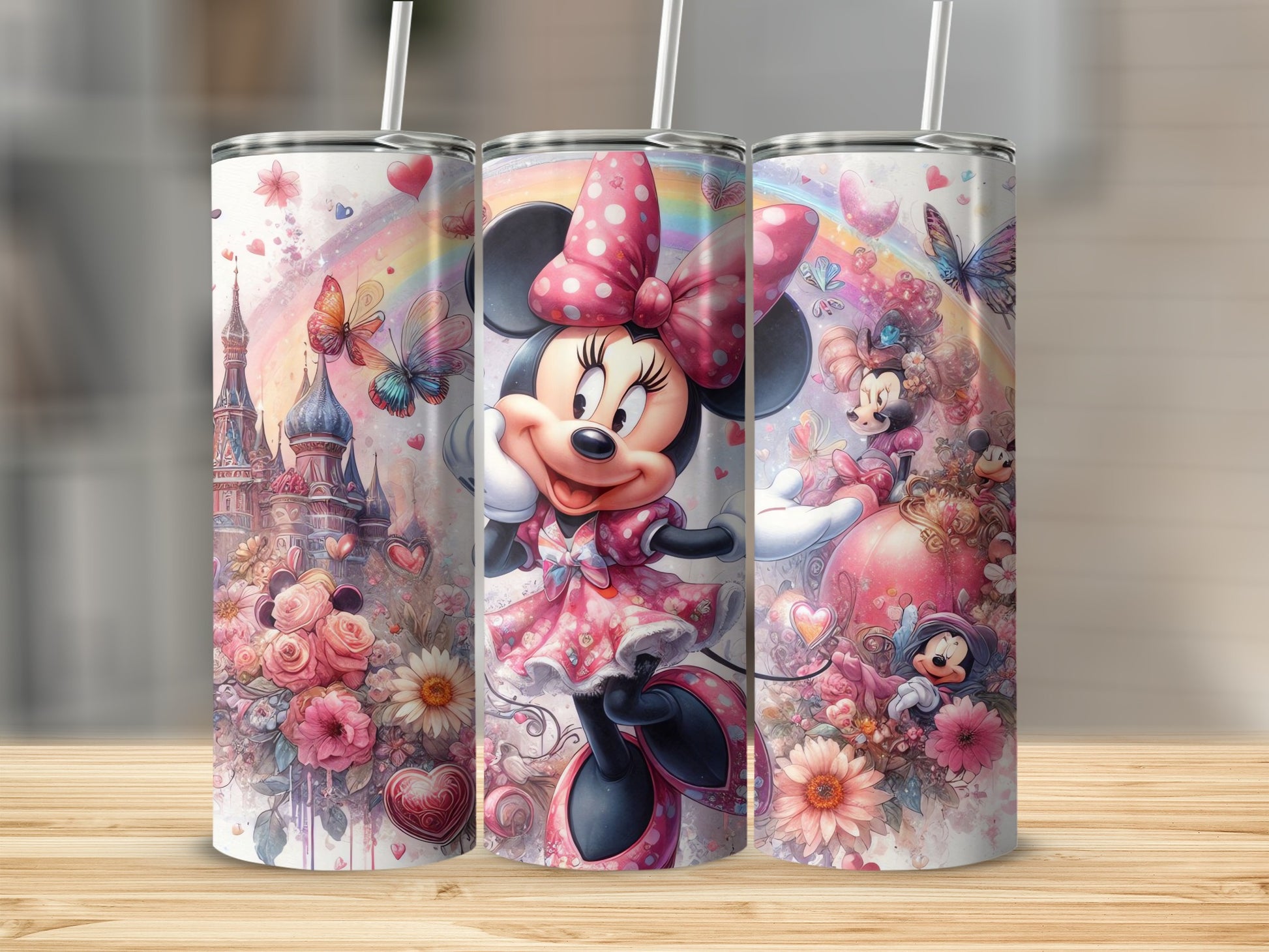 Colorful Tumbler with Disney Character Fairy Tale Design