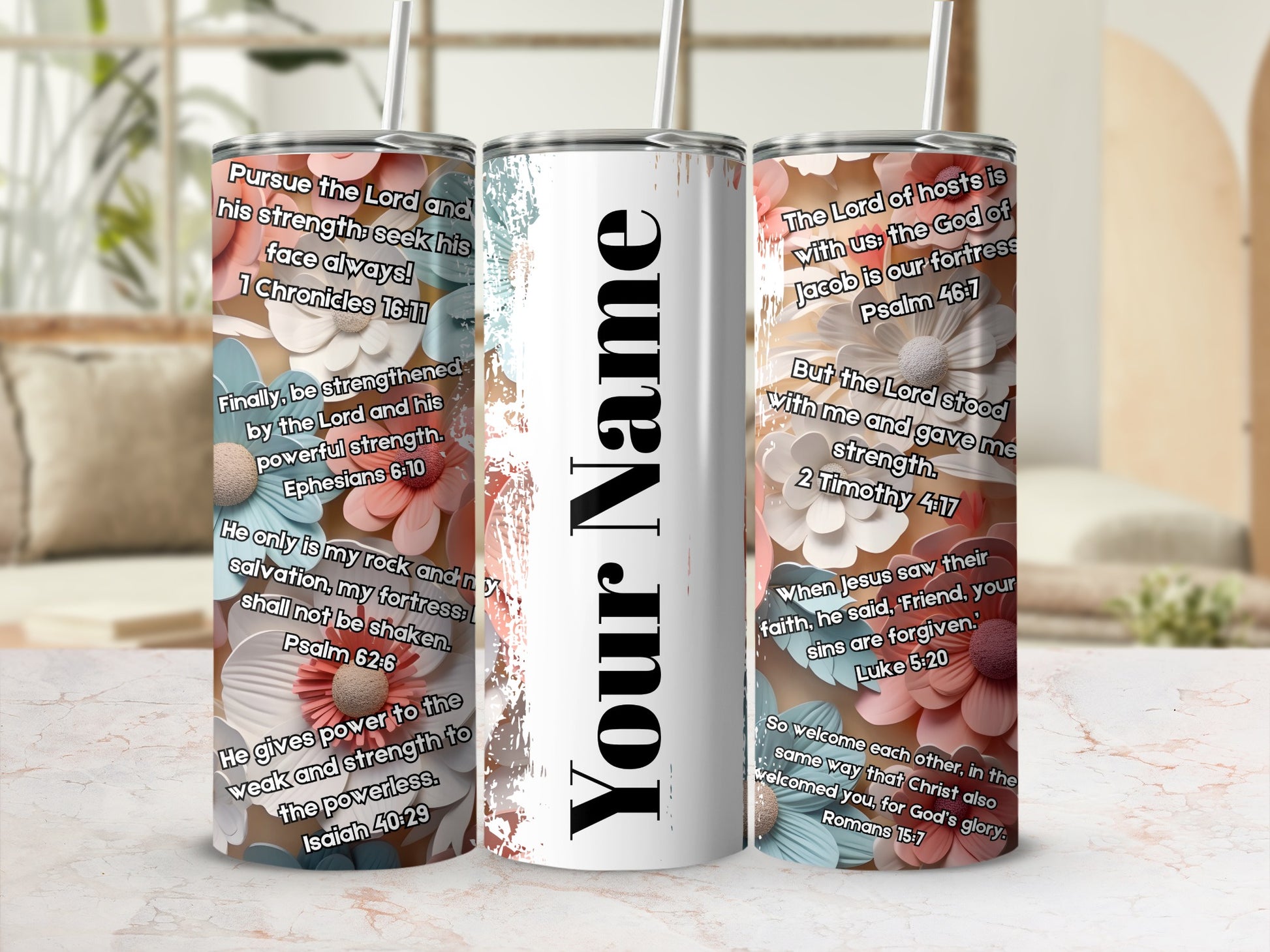 Inspirational Scripture Quotes Personalized Tumbler