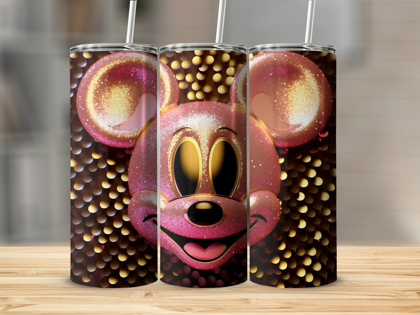 Colorful Art Print Skinny Tumbler with Fun Design