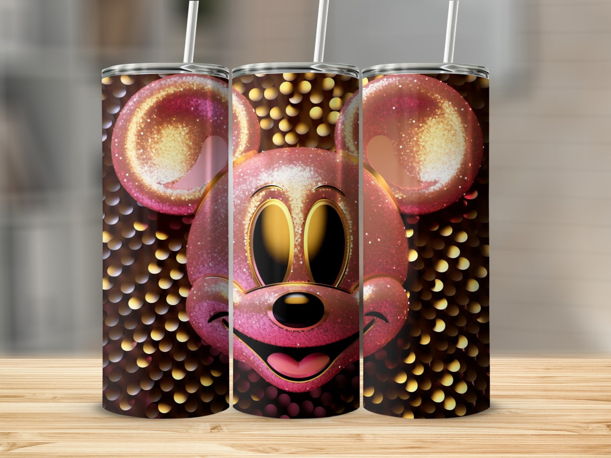 Colorful Art Print Skinny Tumbler with Fun Design