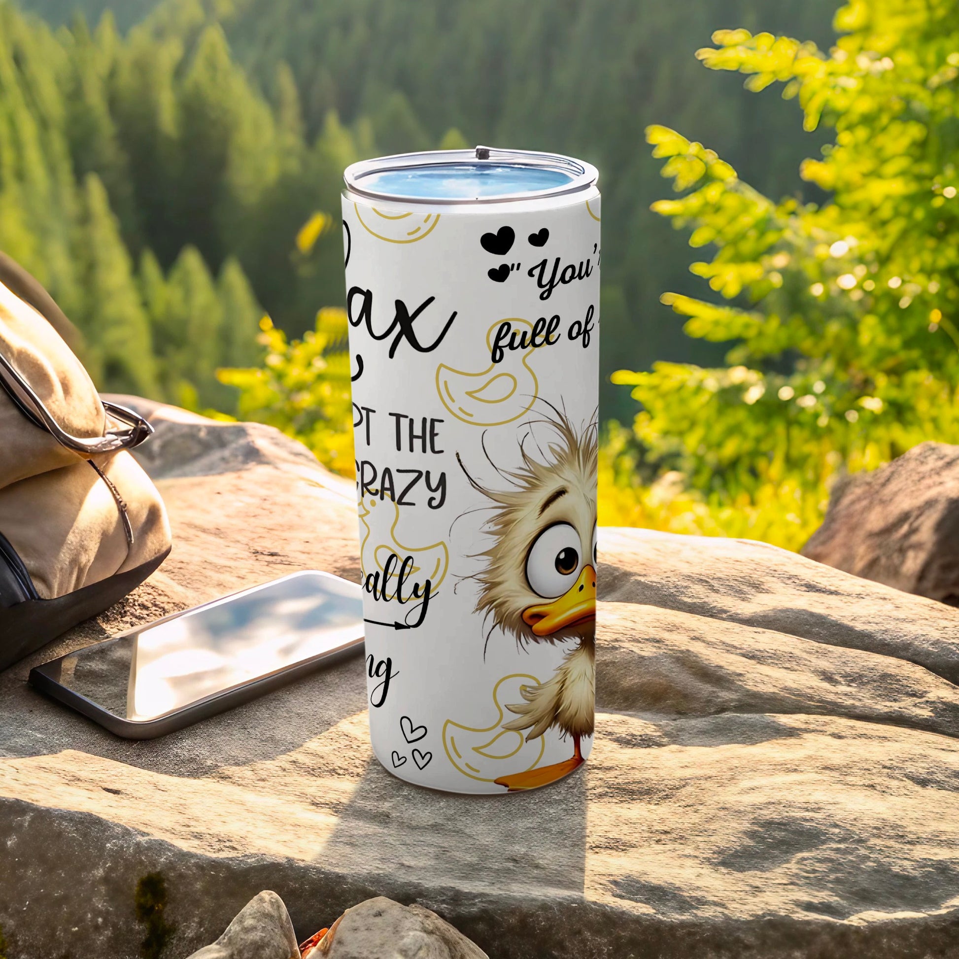 Adorable Duck Character Design Travel Tumbler