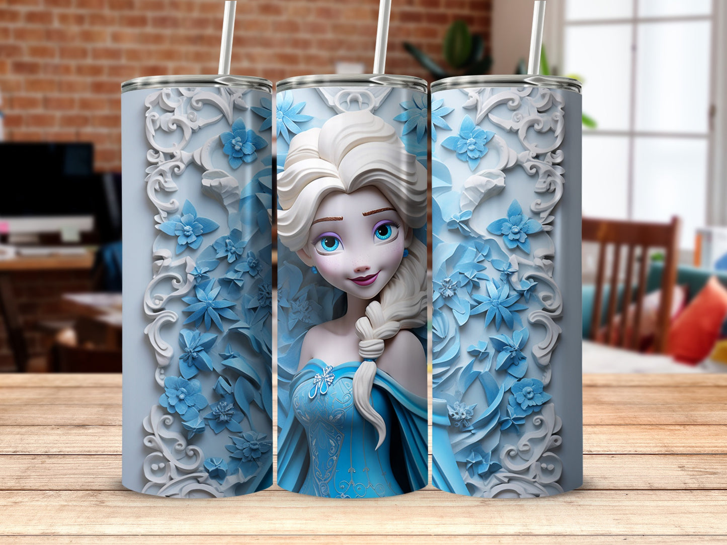 Intricately Designed Frozen Theme Tumbler for Fans