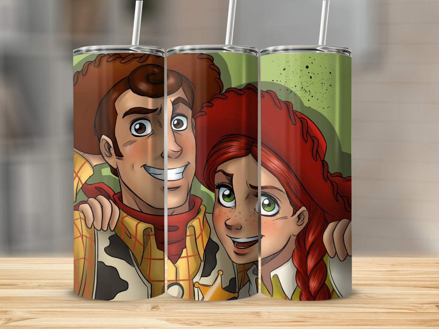 Cartoon Characters Themed Tumbler with Straw 20oz Cup