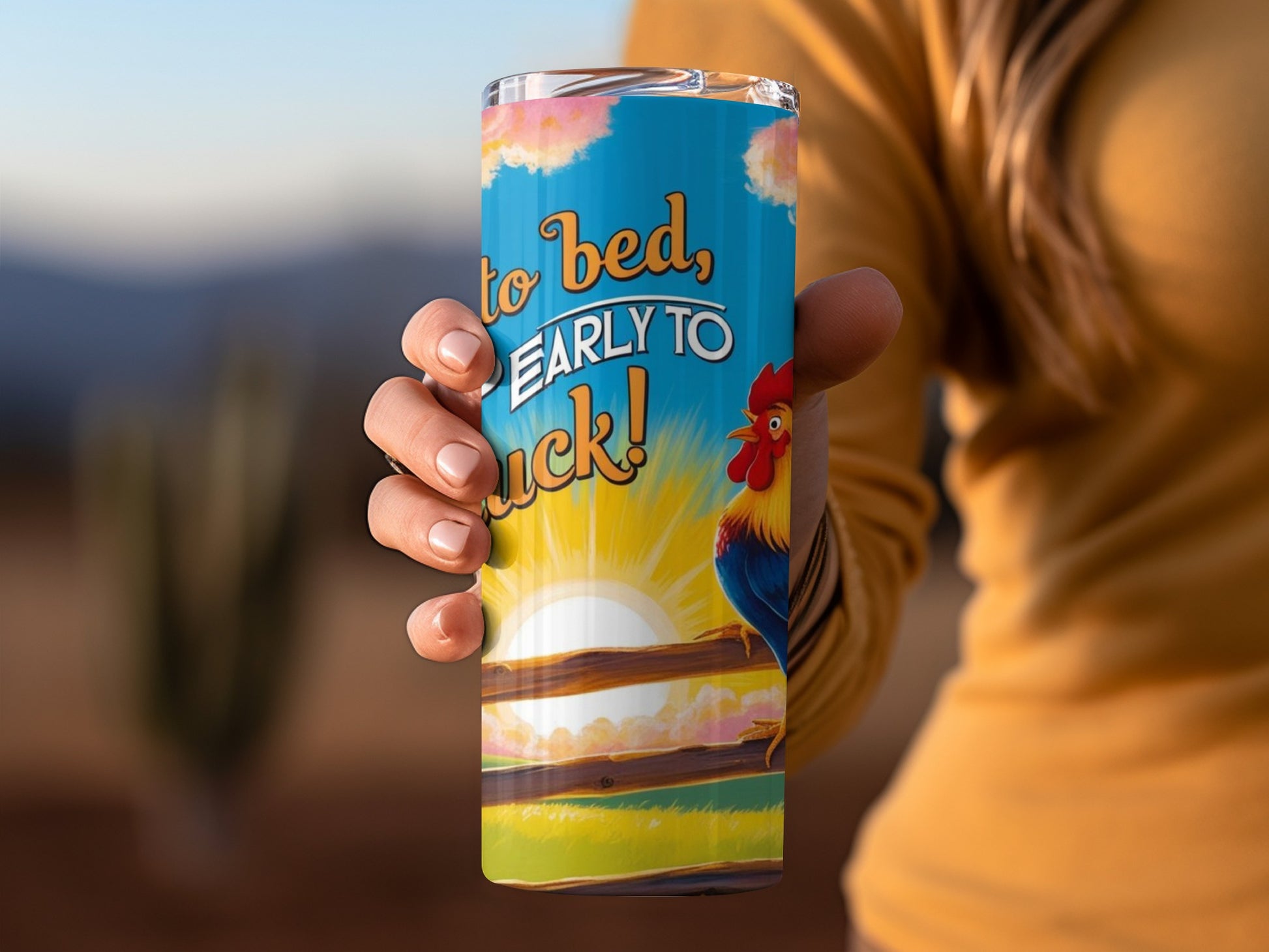 Early to Bed Early to Rise Rooster Tumbler