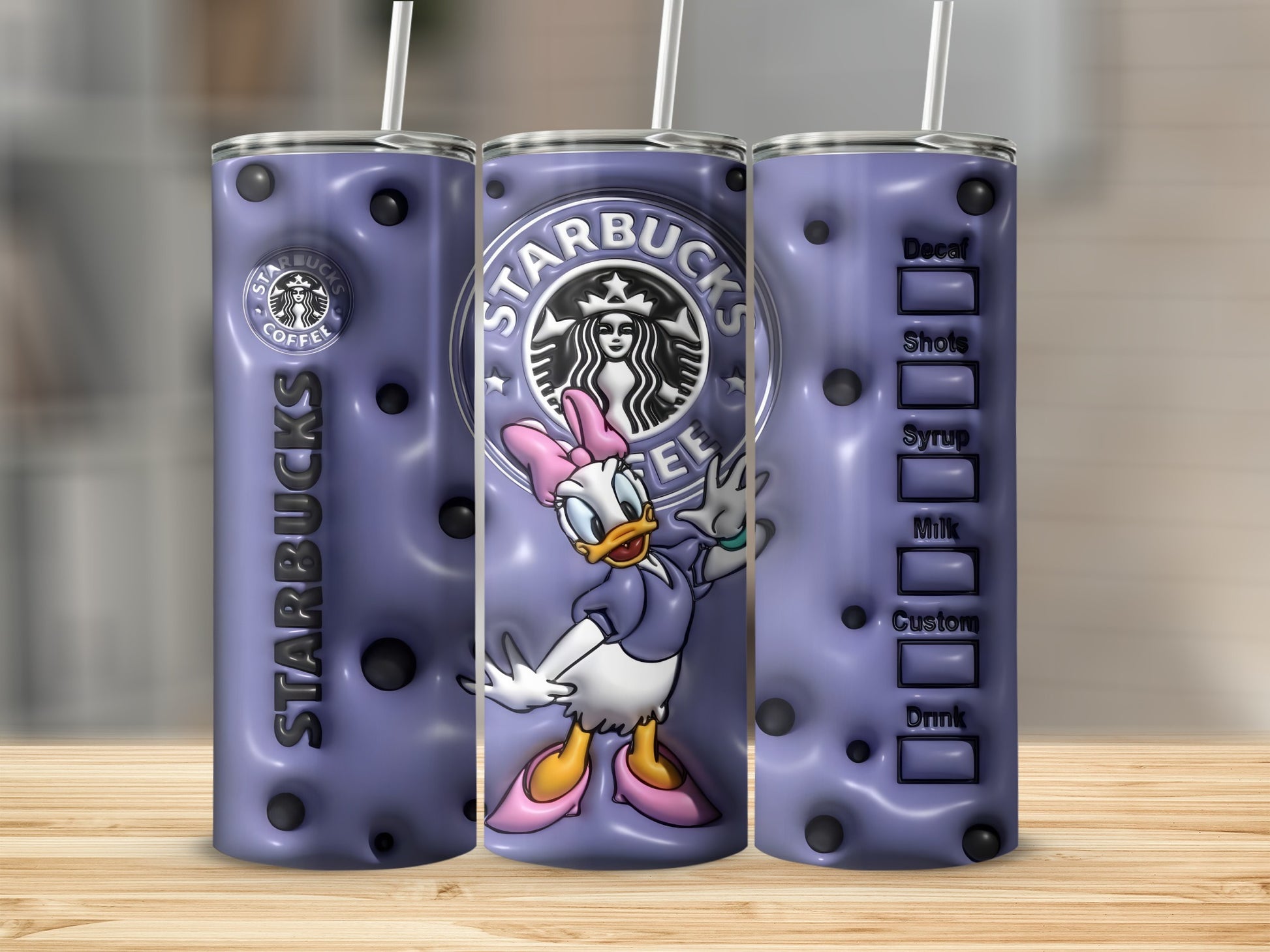 Cute Starbucks Coffee Cup with Cartoon Character Design
