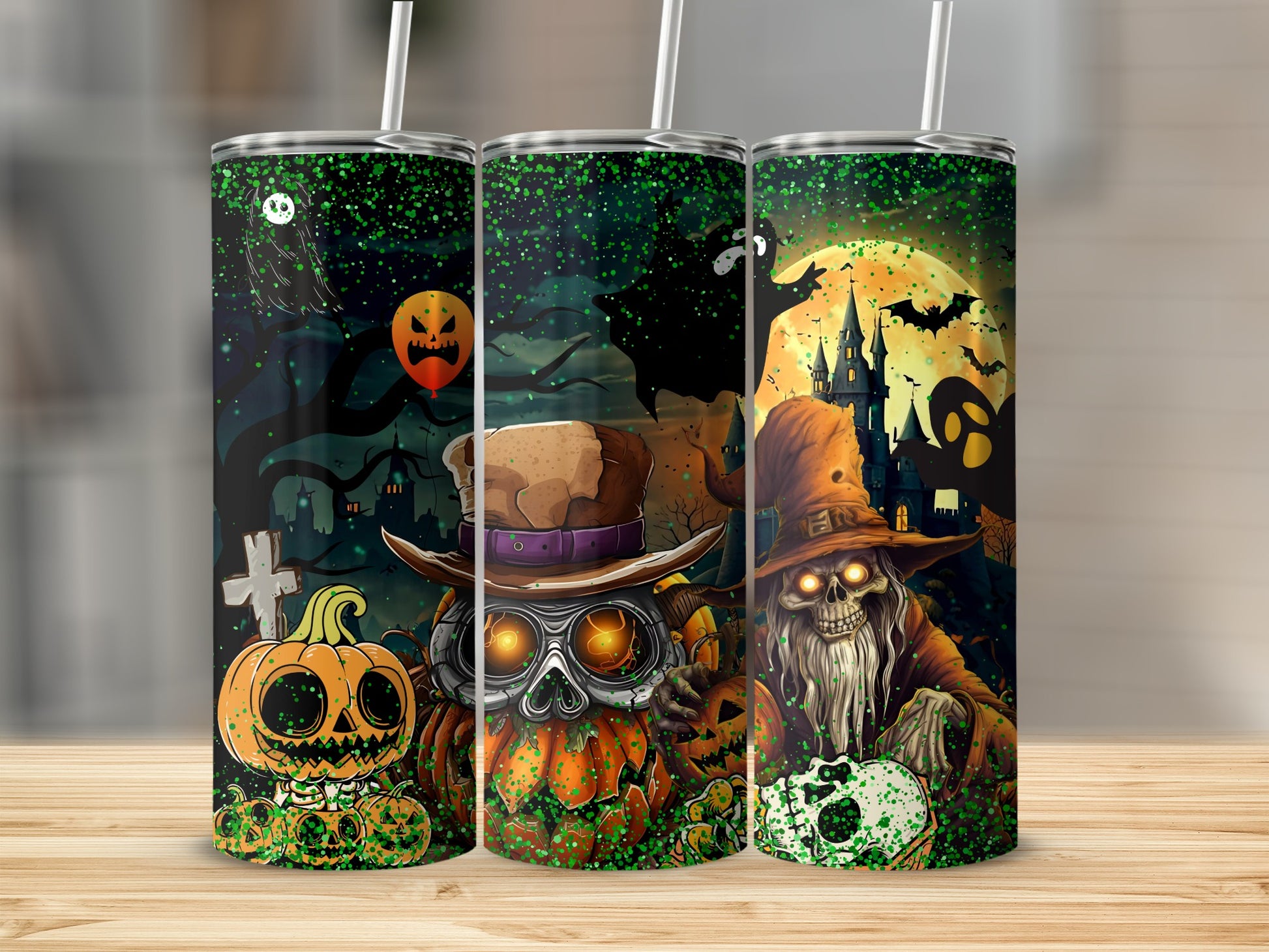 Spooky Halloween Themed Stainless Steel Drink Tumblers