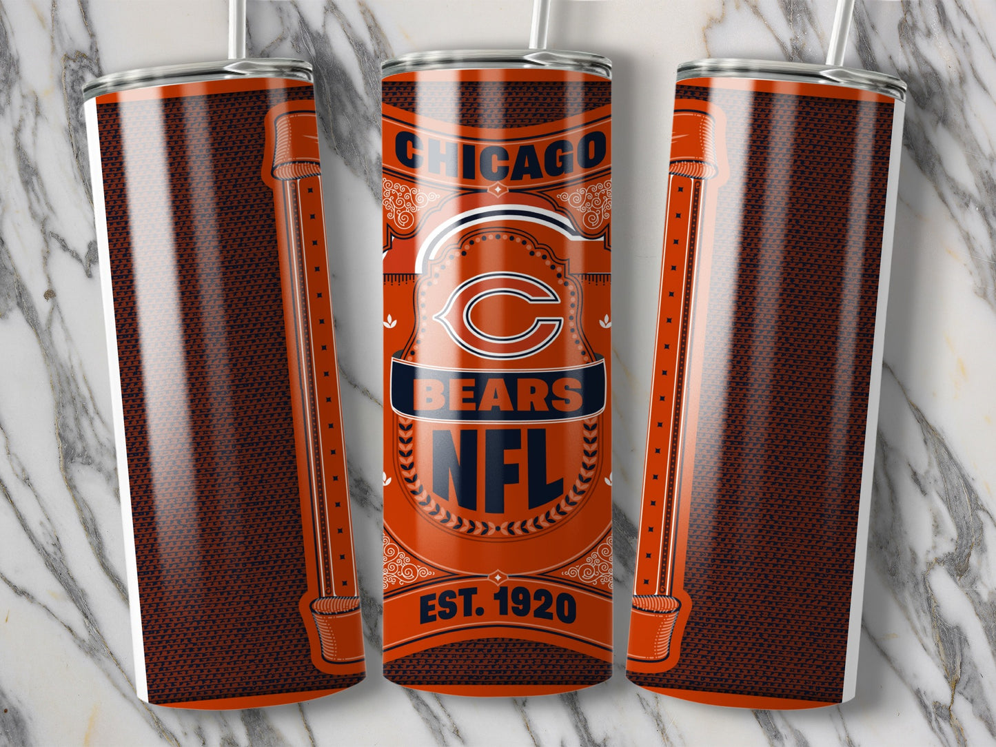 Chicago Bears NFL Vintage Style Emblem Design Tumbler
