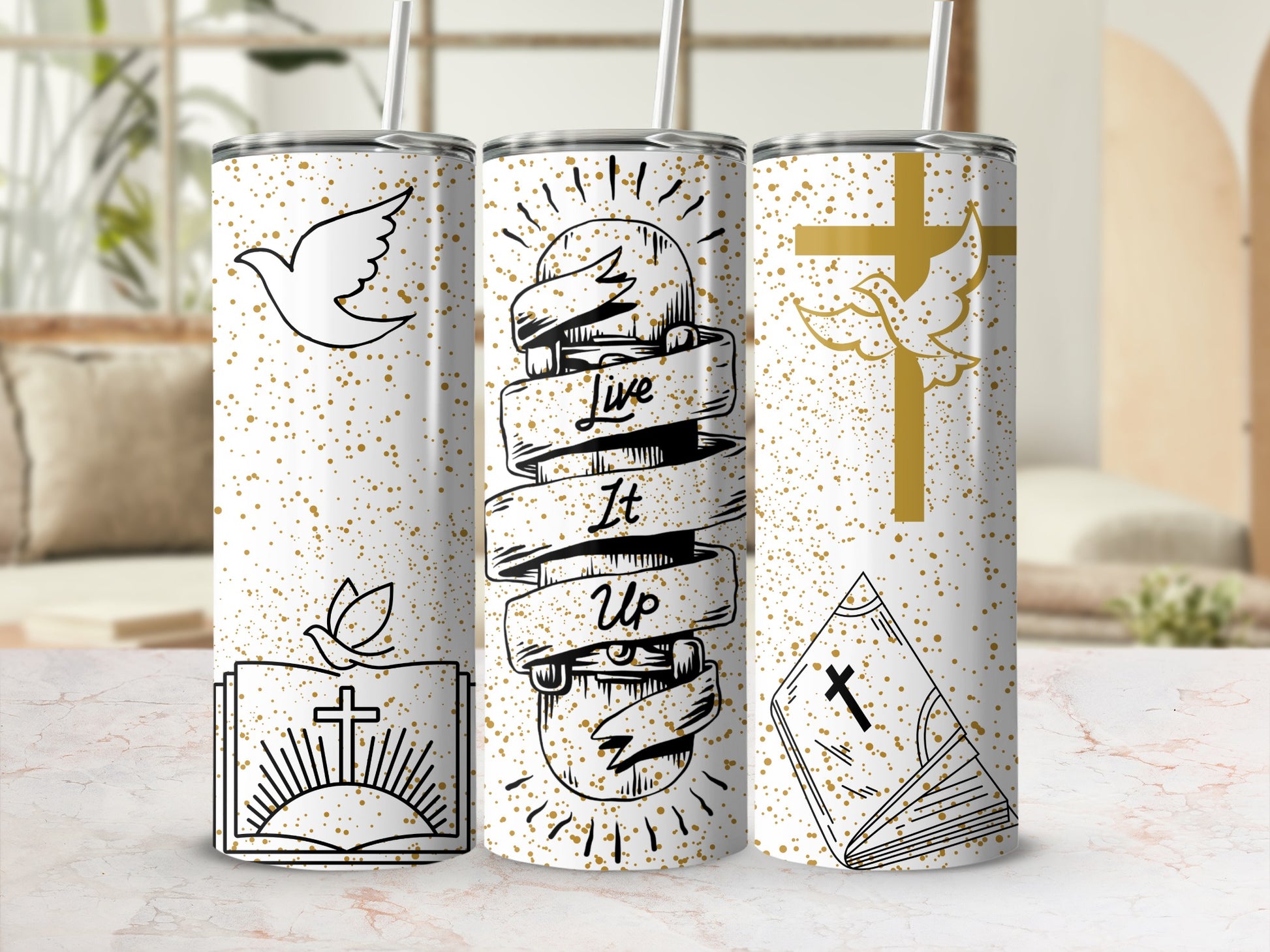 Religious Inspired Tumblers Live It Up Design