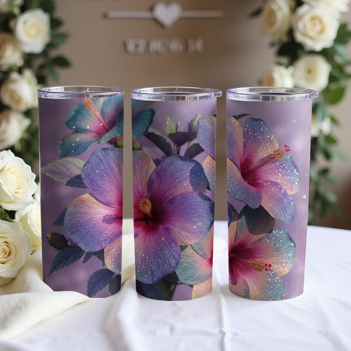 Stunning Colorful Floral Design on Tumbler Product