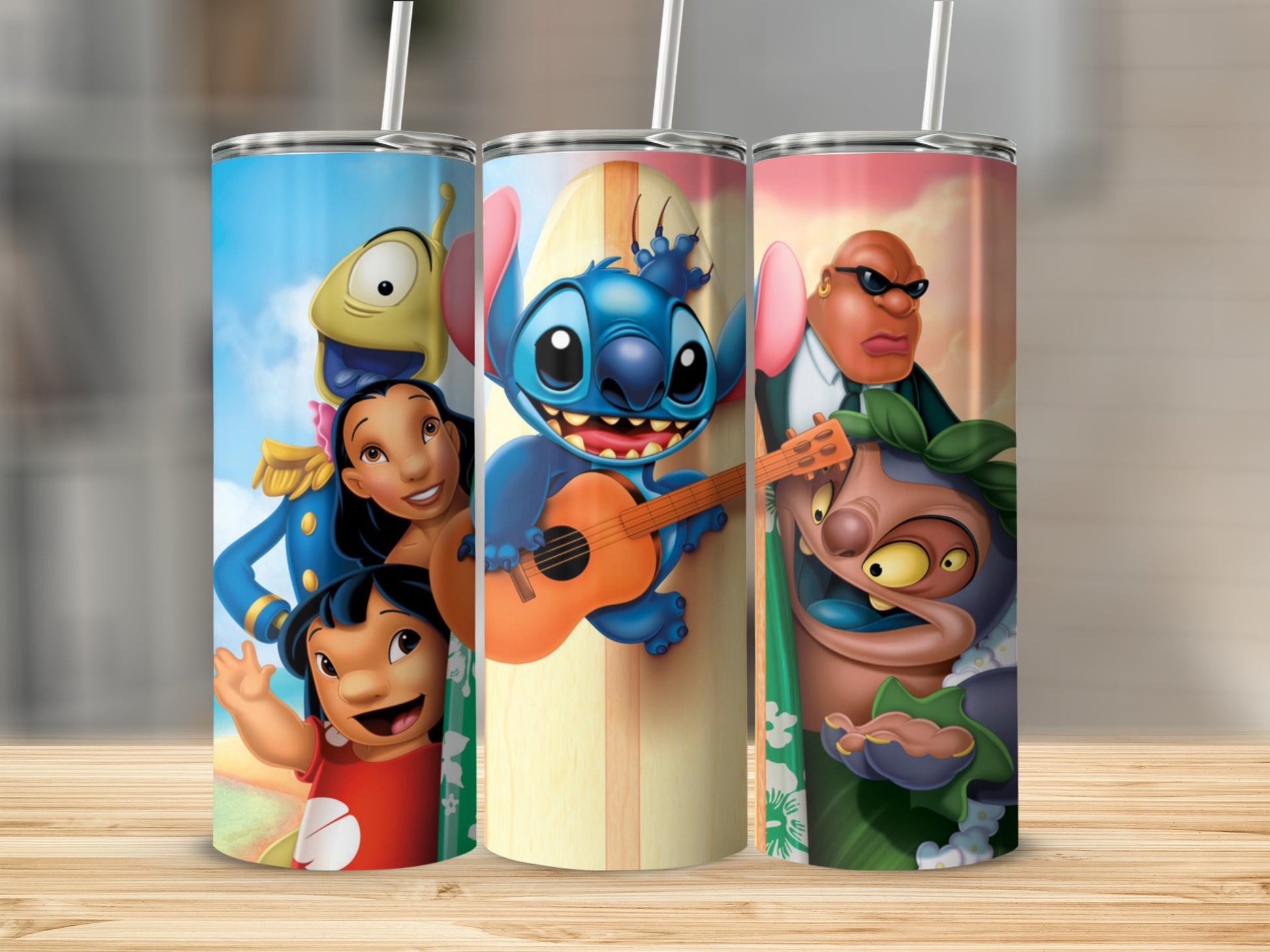 Colorful Tumbler with Cartoon Characters Design