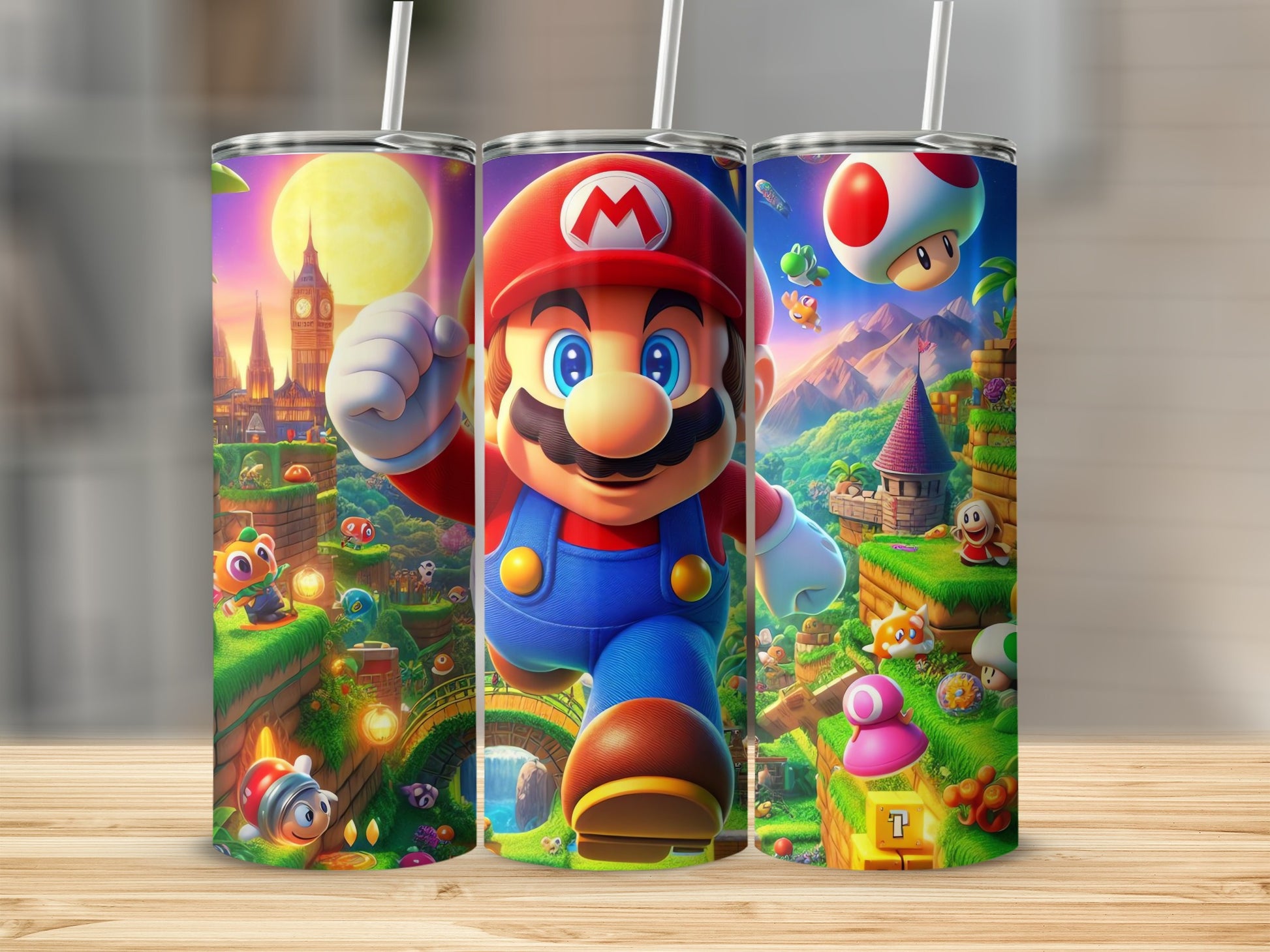 Colorful Mario Themed Adventure Design Tumbler