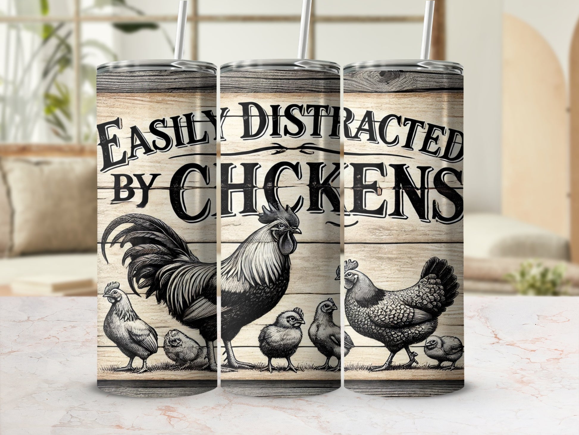 Easily Distracted By Chickens Tumbler