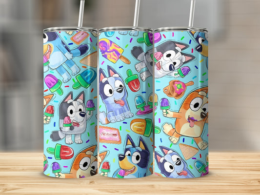 Colorful Canine and Popsicle Design Tumbler