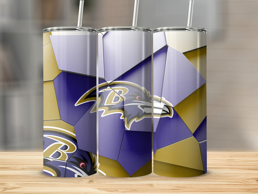 Baltimore Ravens Artistic Shattered Design Theme Tumblers