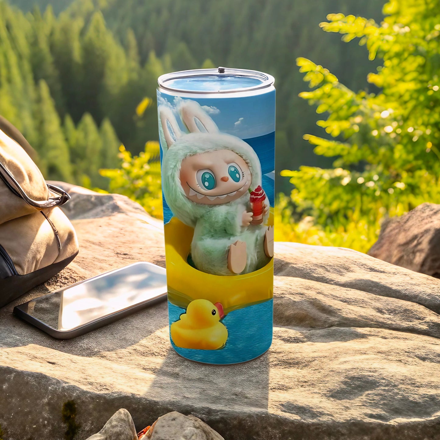 Cute Cartoon Character in Floating Ring tumbler