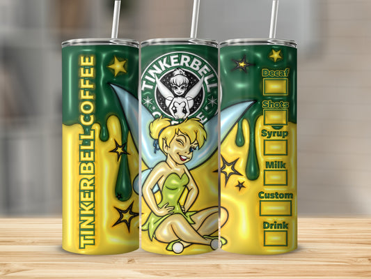 Tinker Bell Coffee Graphic Customizable Tumbler Cup