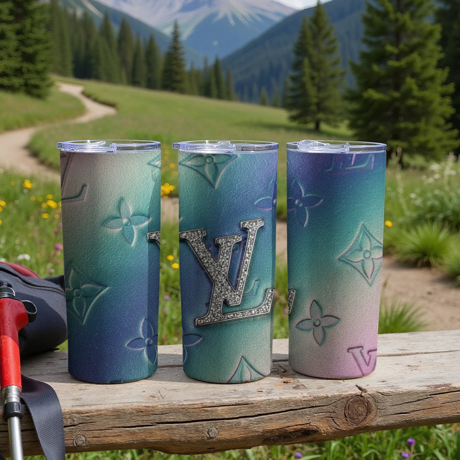 Elegant Gradient Water Tumblers with Stylish Patterns