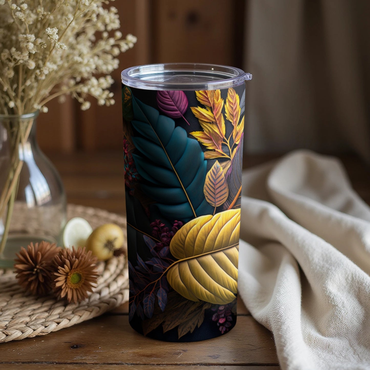 Vibrant Autumn Leaves Insulated Tumbler Cup
